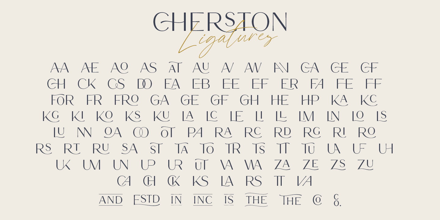 Przykład czcionki Cherston Script